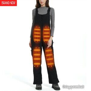 Heated Insulated Bib Overalls Waterproof Snow Ski Outdoor